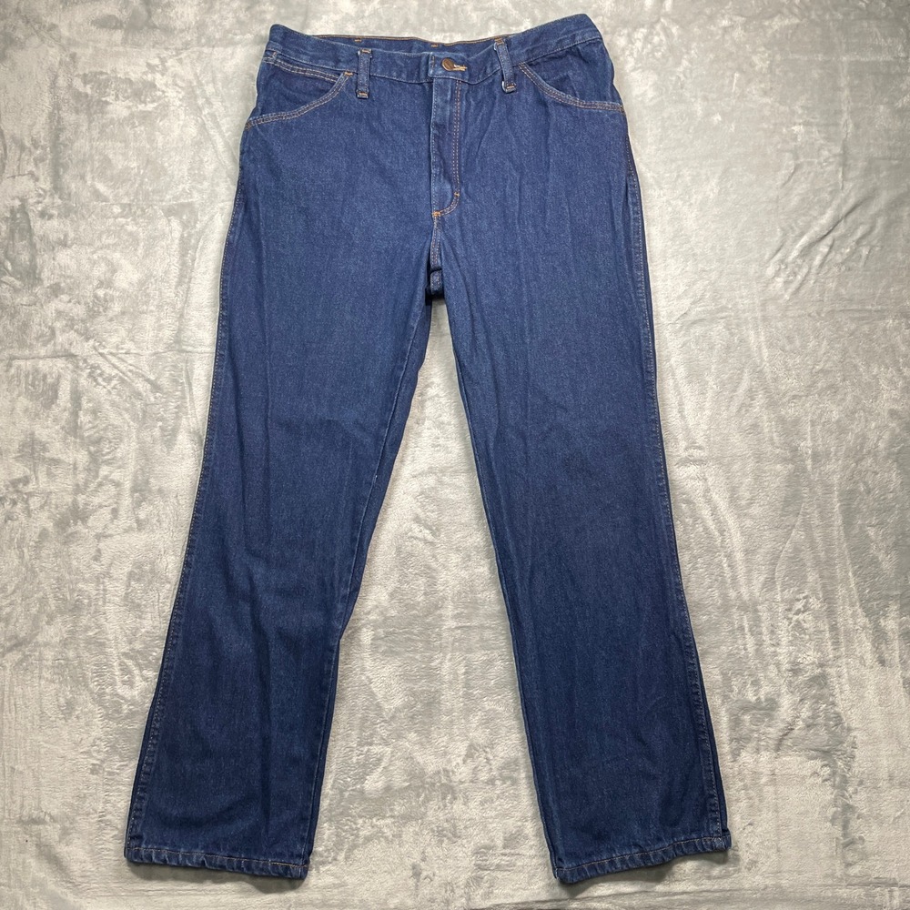 RED KAP Mens 36x30 Dark Wash Denim Work Pants Straight Leg Relaxed Fit